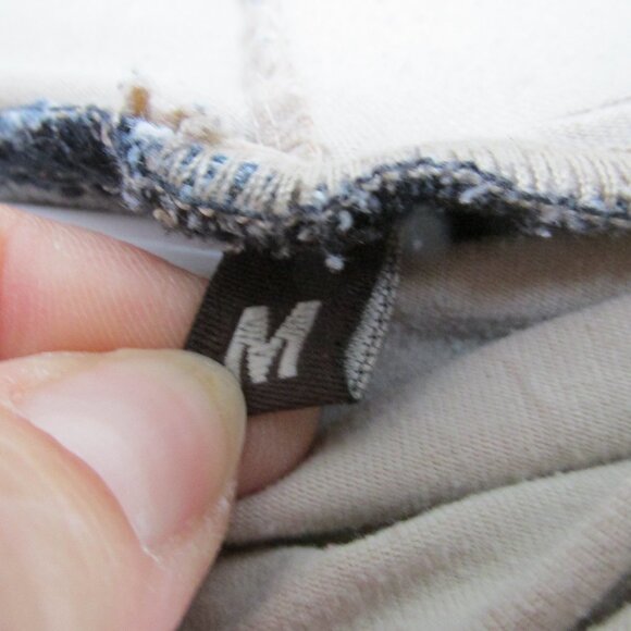 Pull on Distressed Maternity Jeans Womens Size M Blue Denim Straight Leg Elastic - Picture 5 of 7